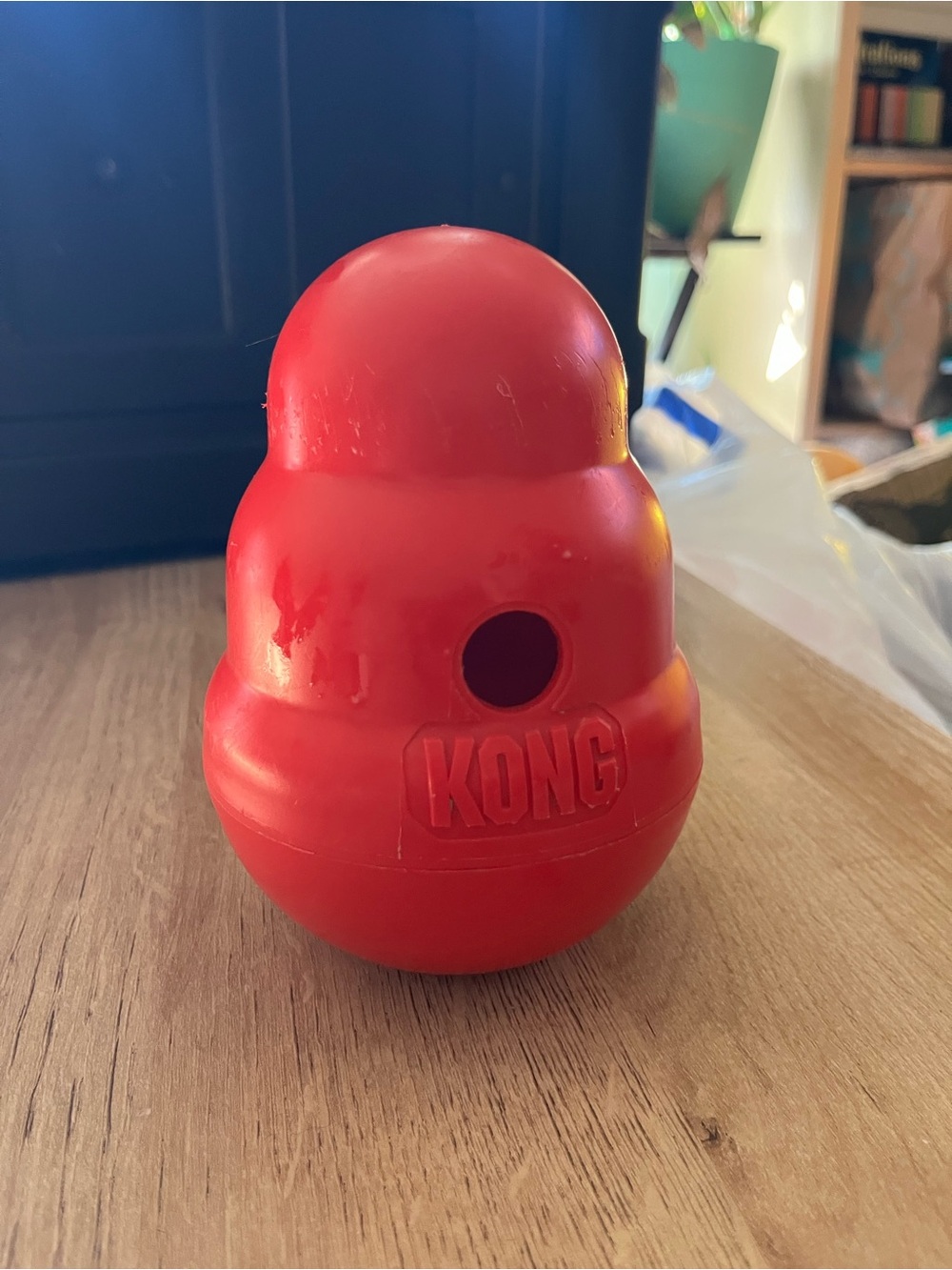 KONG Wobbler Dog Toy Treat Dispenser Red Interactive Food Toy Medium Large